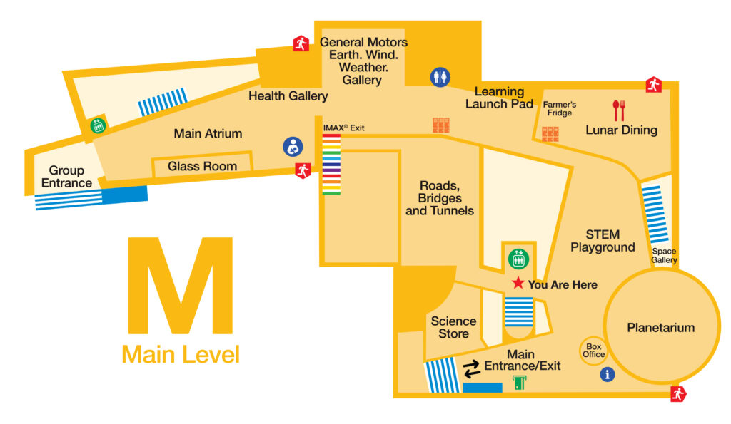 Michigan Science Center Map Main Floor